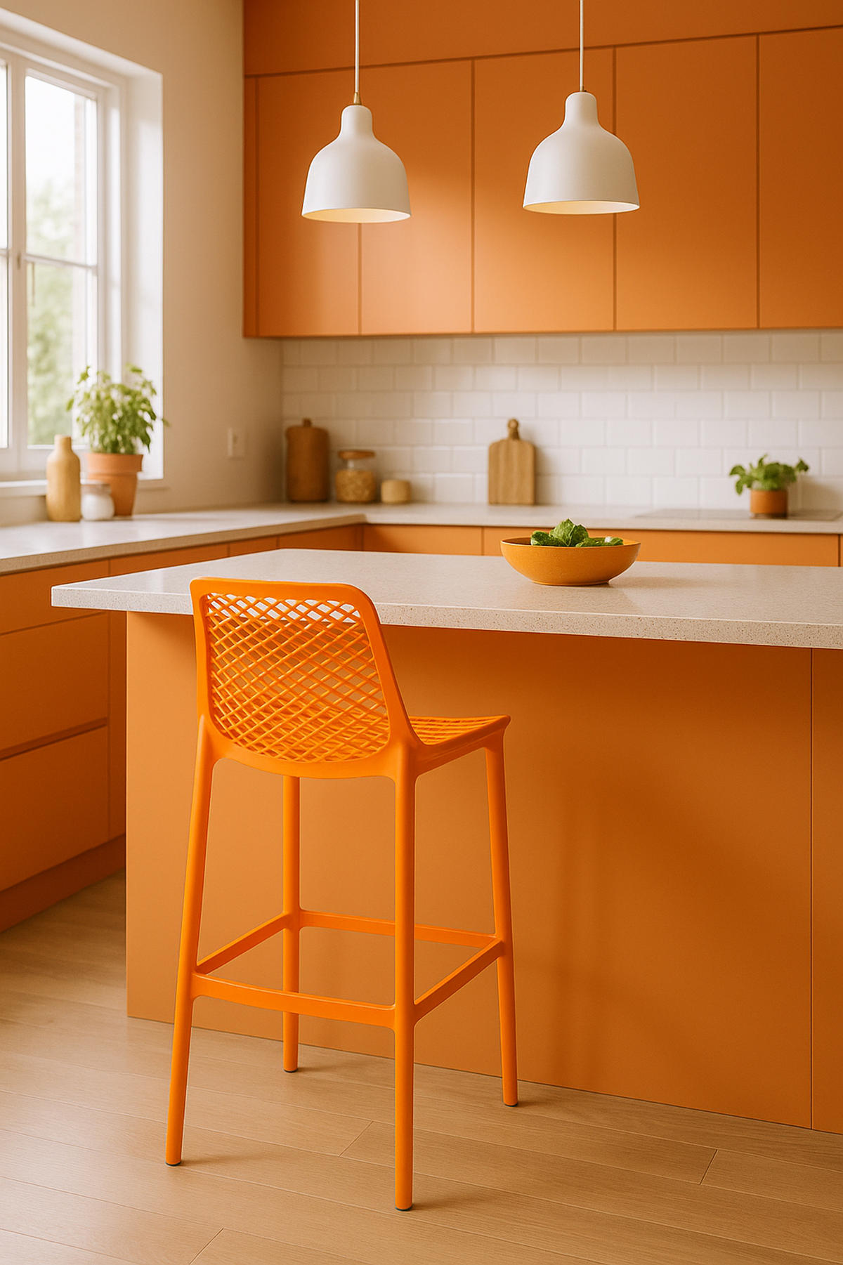 BARHOCKER 2er Set Aero orange - Orange, Kunststoff (45/105/53cm) - TPFLiving