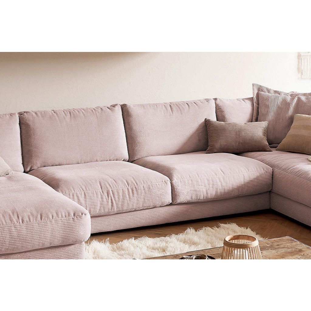 Thumbnail - Kawola Wohnlandschaft, Pink, Textil, Echtholz, 4-Sitzer, Füllung: Komfortschaum, U-Form, 425x86x224 cm, Wohnzimmer, Sofa...