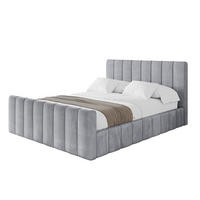 POLSTERBETT mit Bettkasten, Fußteil und Lattenrost, Boxbett mit Matratze H3/H4 - FINO-Z 180x200 Hellgrau - Hellgrau, Holzwerkstoff/Textil (180/200cm) - ALTDECOR