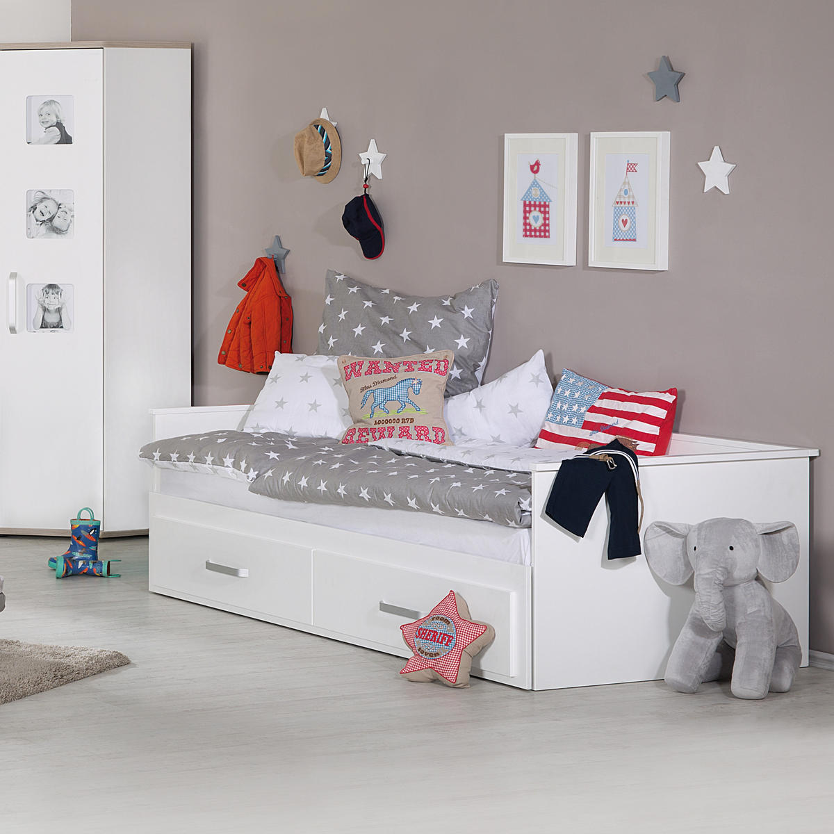 TAGESBETT Moritz 90x200 cm bis 180x200 cm - Weiß, Holzwerkstoff (90/200cm) - Roba