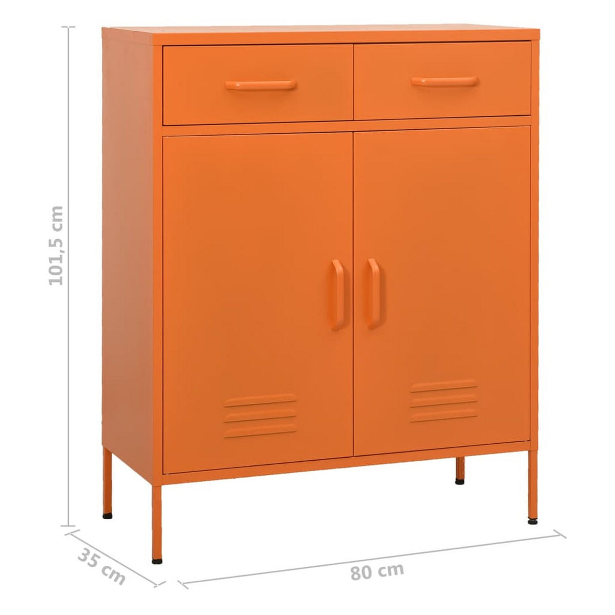 LAGERSCHRANK Orange 80/35/101,5 Cm Stahl - Orange, Metall (80/101.5/35cm) - vidaXL
