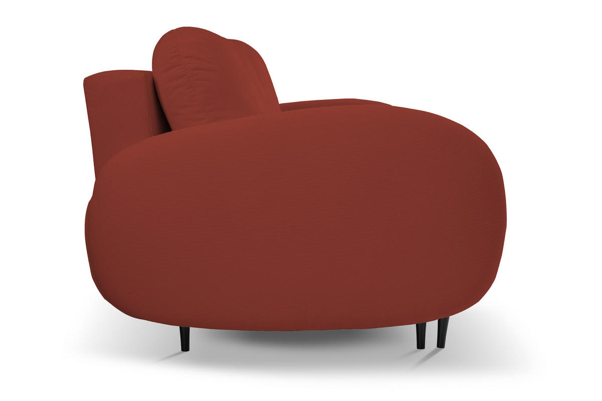 SOFA SOFT RunAgin Mit Schlaffunktion Und Bettkasten, PUR-Schaum, Schwarze Kunststofffüße, lose Rückenkissen, freistehend, 232x109x95 cm Red - Rot, Holz/Textil (232/95/109cm) - DomoHome