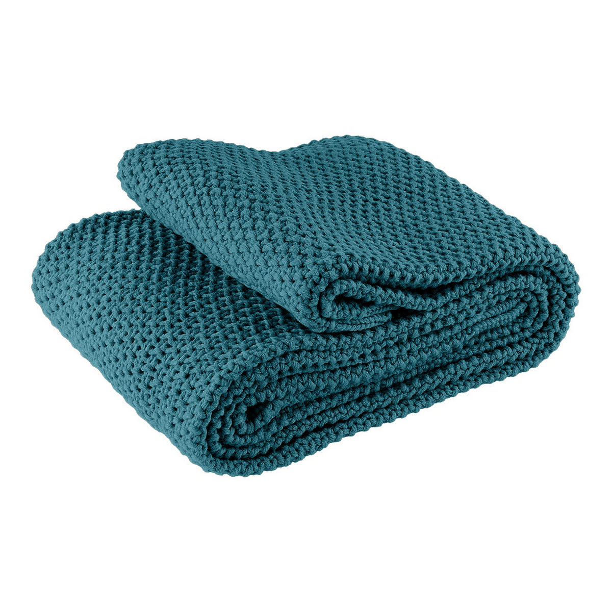 STRICKDECKE türkis 140/190 cm - Türkis, Textil (140/190cm) - wometo