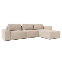 ECKSOFA L Form Arkleton Light Brown 360/180/93 cm Rechts Bequem & Modern - Hellbraun/Schwarz, Kunststoff/Textil (360/180cm) - AX Living