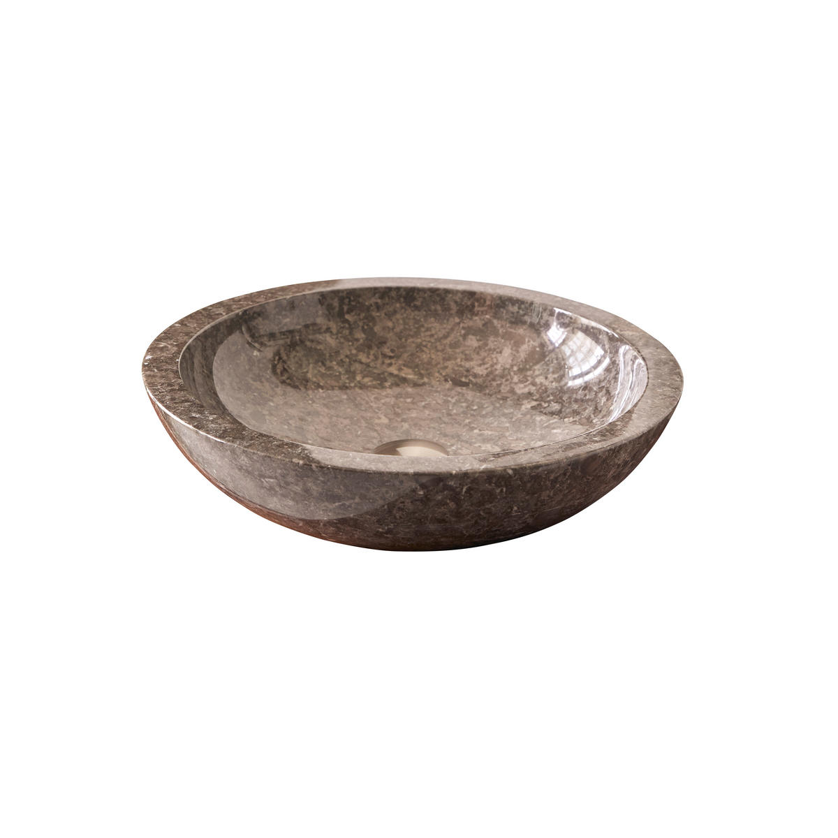 WASCHBECKEN Calypso Grau aus Marmor - Grau, Stein (43/12/43cm) - Tikamoon