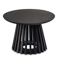 COUCHTISCH Schwarz Massivholz Mango Rund 60x60x41 cm mit Gittergestell Modern - Schwarz, Holz (60/60/41cm) - KADIMA DESIGN