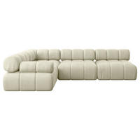 ECKSOFA modulares Sofa Mende-L2 - 285x190x70 cm Beige Velours - Beige, Holzwerkstoff/Textil (285/190cm) - ALTDECOR