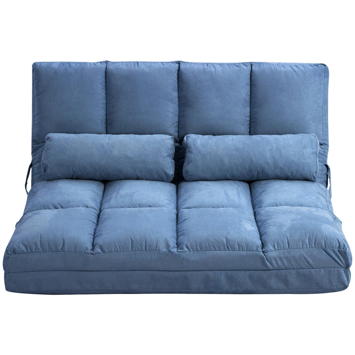 BODENSOFA SCHLAFSOFA DE-06533 klappbar, 3-fach verstellbare Rückenlehne Blau - Blau, Holz/Textil (73/60/102cm) - ComfortXL