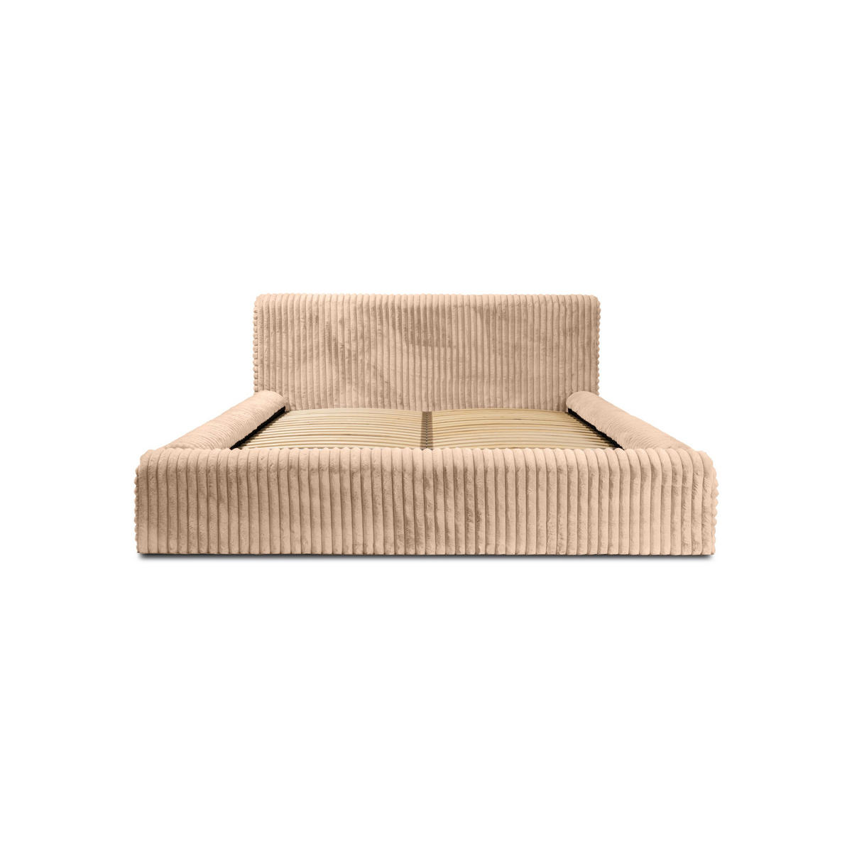 POLSTERBETT aus Strickmaterial Kostar 180x200 cm, Beige - Beige, Textil (180/200cm) - Fedve