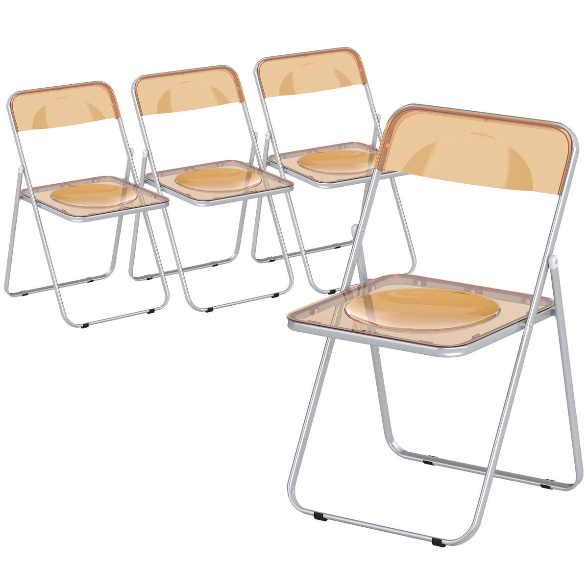 KLAPPSESSEL Dunkelorange 4 Stück - Dunkelorange, Kunststoff (47/75/48cm) - GiPP