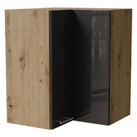 ECKHÄNGESCHRANK Essen W12/60 Graphit Hochglanz / Eiche Artisan Matt 60 / 60 / 72cm - Graphitfarben/Eiche Artisan, Holz/Holzwerkstoff (60/72/60cm) - Feldmann-Wohnen