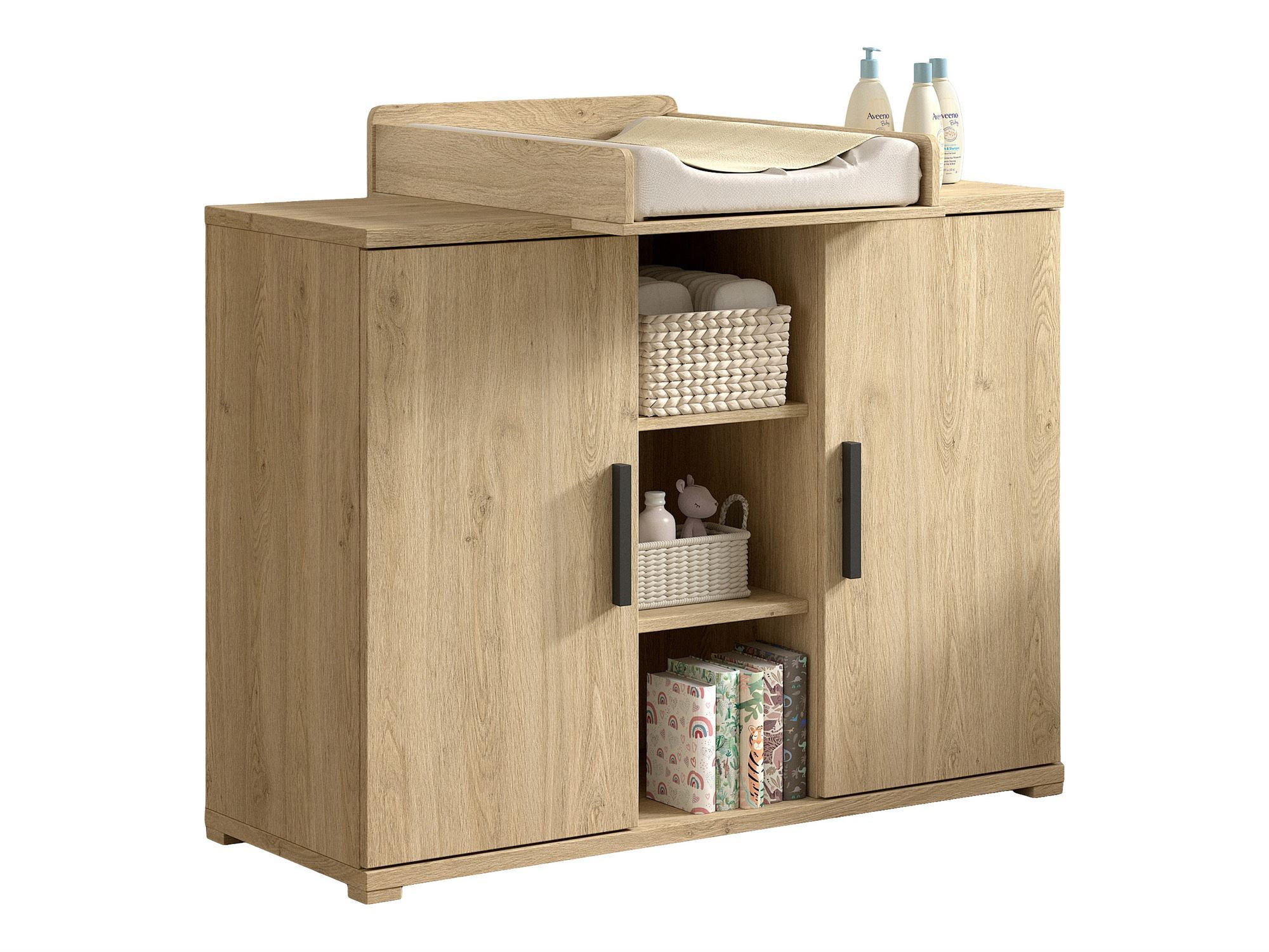 WICKELKOMMODE Keelia Eiche Melamin mit Aufsatz - Eichefarben, Kunststoff (72/99/116cm) - 58aufmkessel