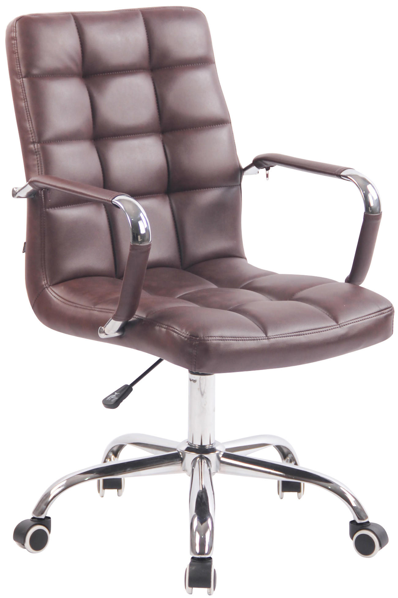 DREHSTUHL Lederlook bordeauxrot - Chromfarben/Bordeaux, Textil/Metall (56/94/62cm) - CLP