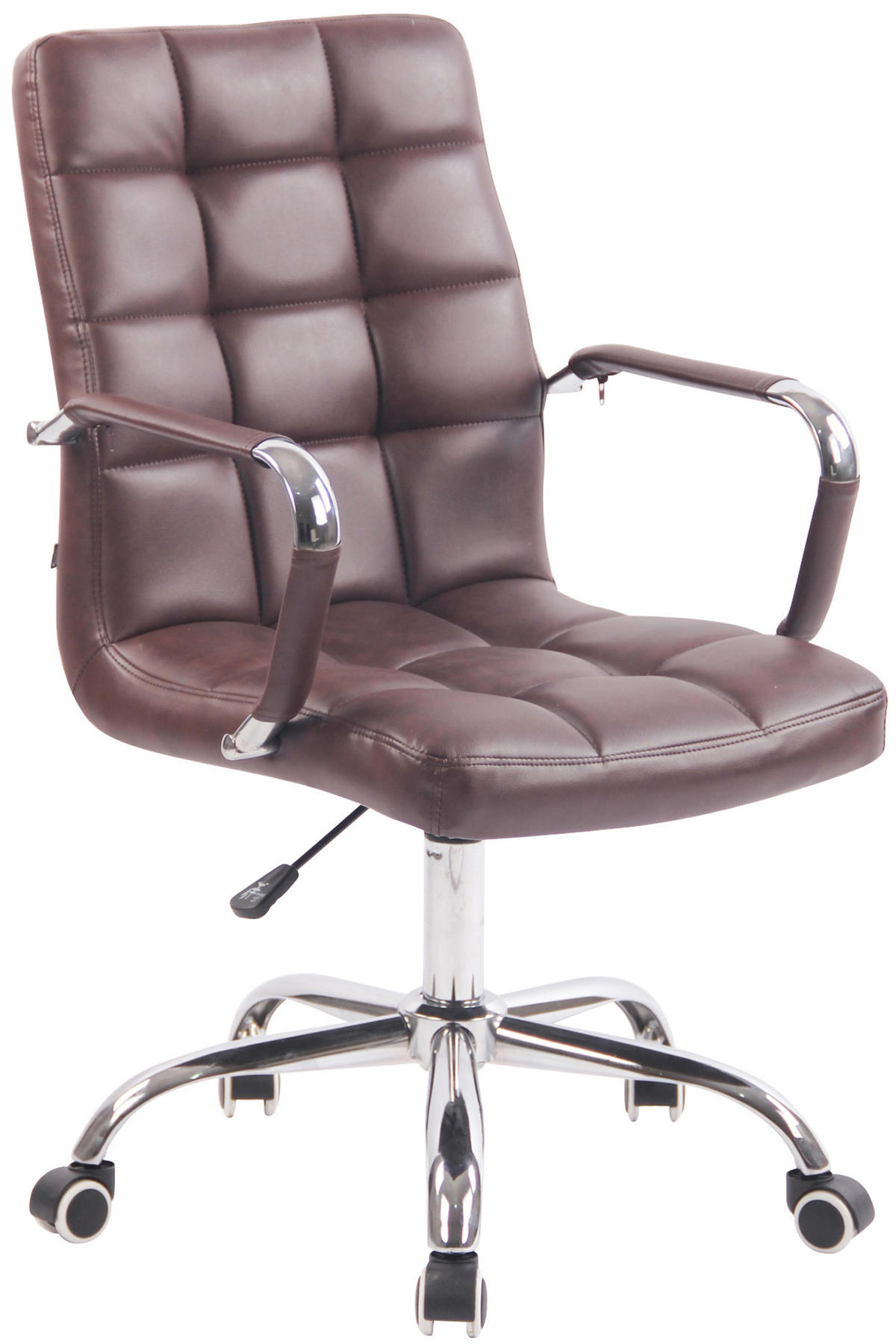 DREHSTUHL Lederlook bordeauxrot - Chromfarben/Bordeaux, Textil/Metall (56/94/62cm) - CLP
