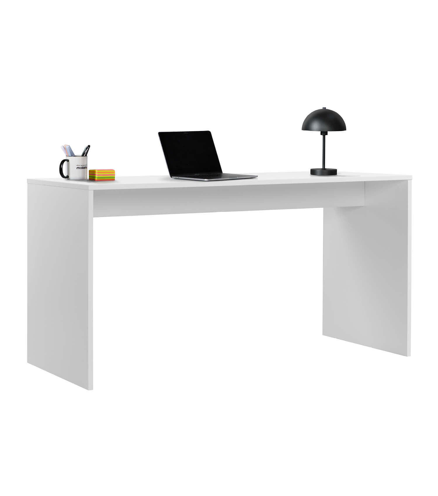 SCHREIBTISCH Der Produktive - Weiß, Holzwerkstoff (65/145/77cm) - Mokebo