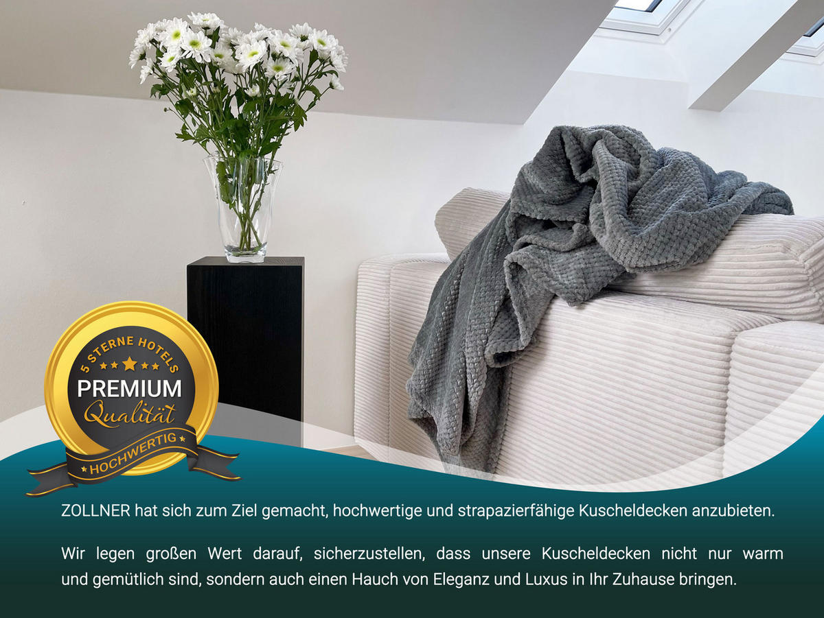 KUSCHELDECKE, 150x200 cm, 100% Polyester, Grau - Dunkelgrau, Textil (150/200cm) - Zollner