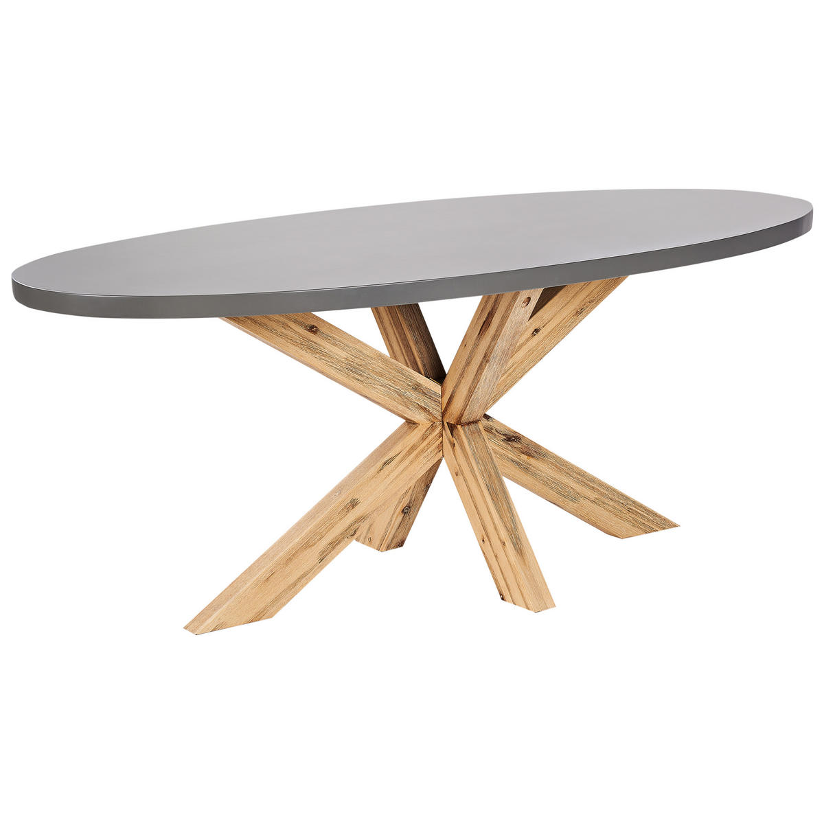 GARTENMÖBEL-SET 6-Sitzer Grau Oristano - Hellbraun/Beige, Stein - Beliani