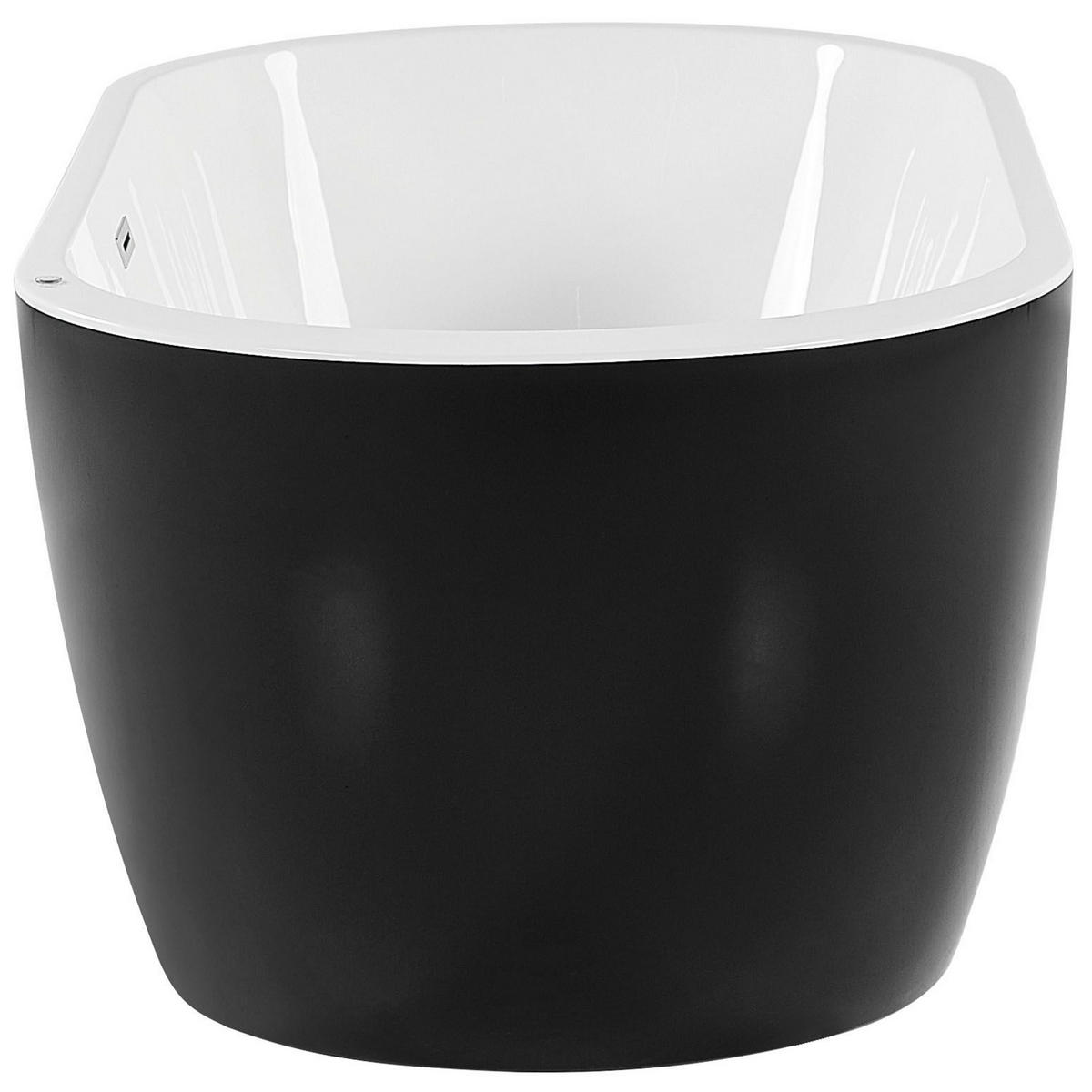 WHIRLPOOL-BADEWANNE mit LED 80x170x59 cm schwarz Nevis - Schwarz, Kunststoff (80/59/170cm) - Beliani