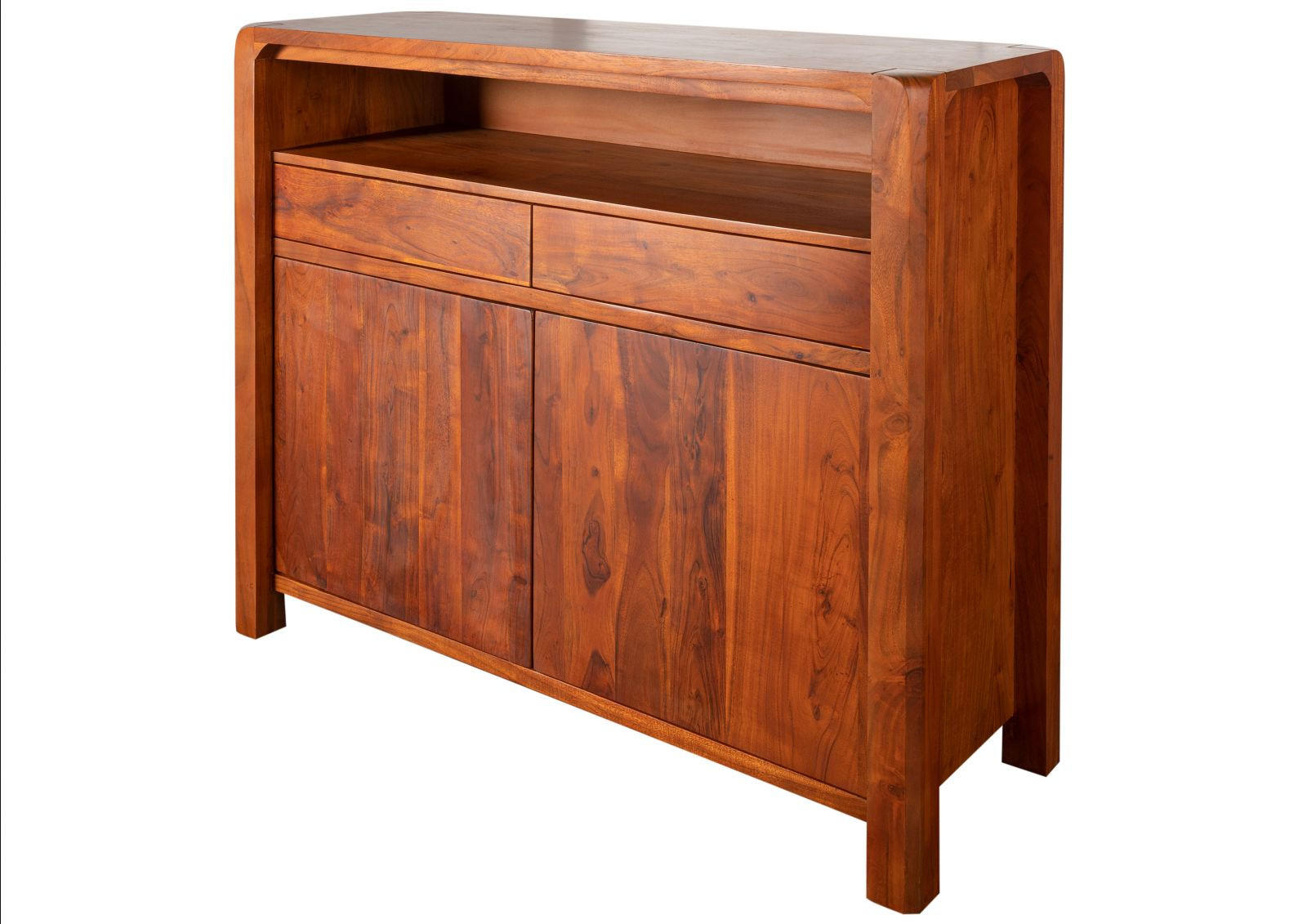 SIDEBOARD Akazie 120x45x100 honig lackiert BUENO #3005 - Braun, Holz (120/100/45cm) - Massivmoebel24
