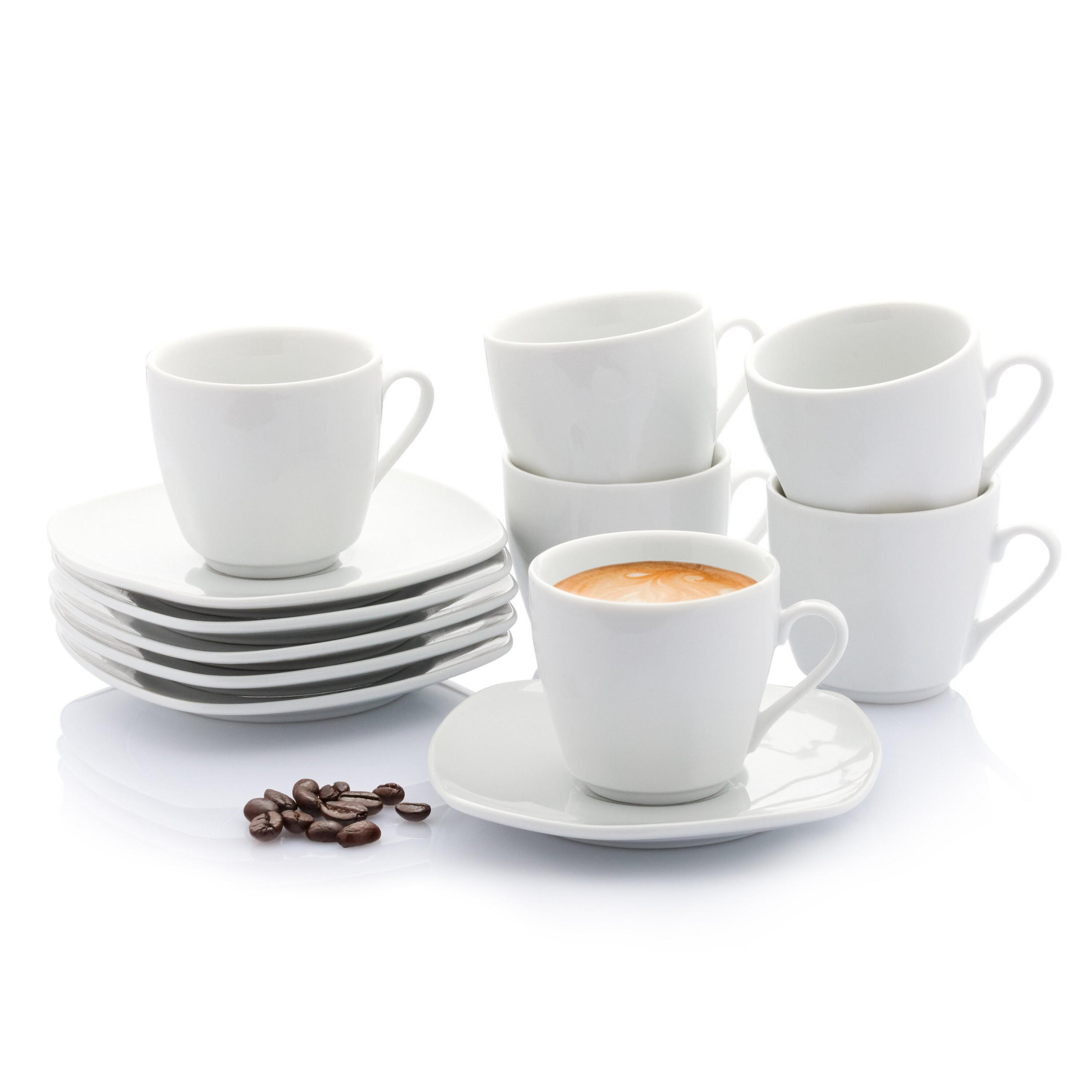 ESPRESSOTASSEN SET BILGOLA - 12 teilig aus Porzellan - Weiß, Keramik (0.1L) - Sänger