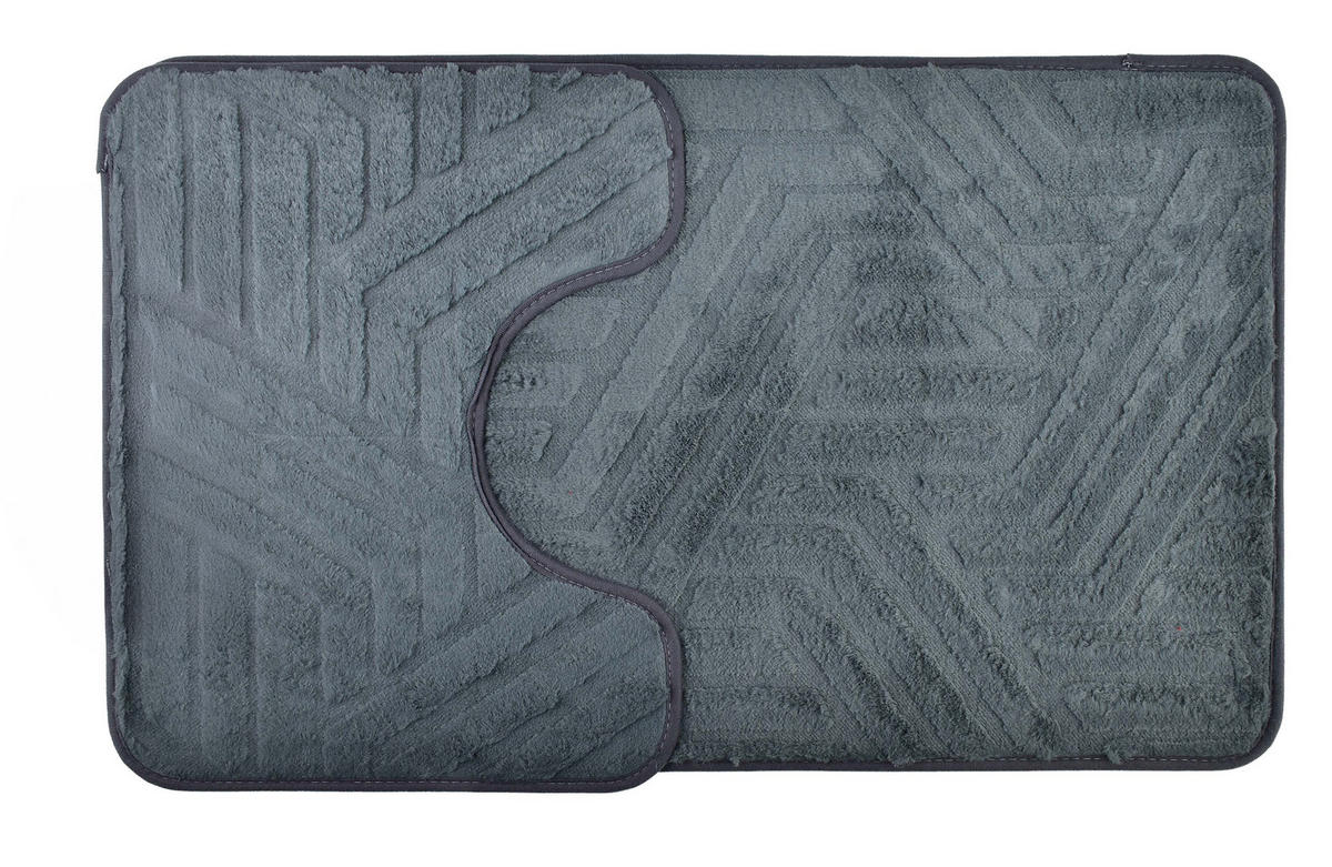 BADTEPPICH Zac Grau 80/50/2 cm Textilien - Grau, Textil (50/80cm) - Mondex