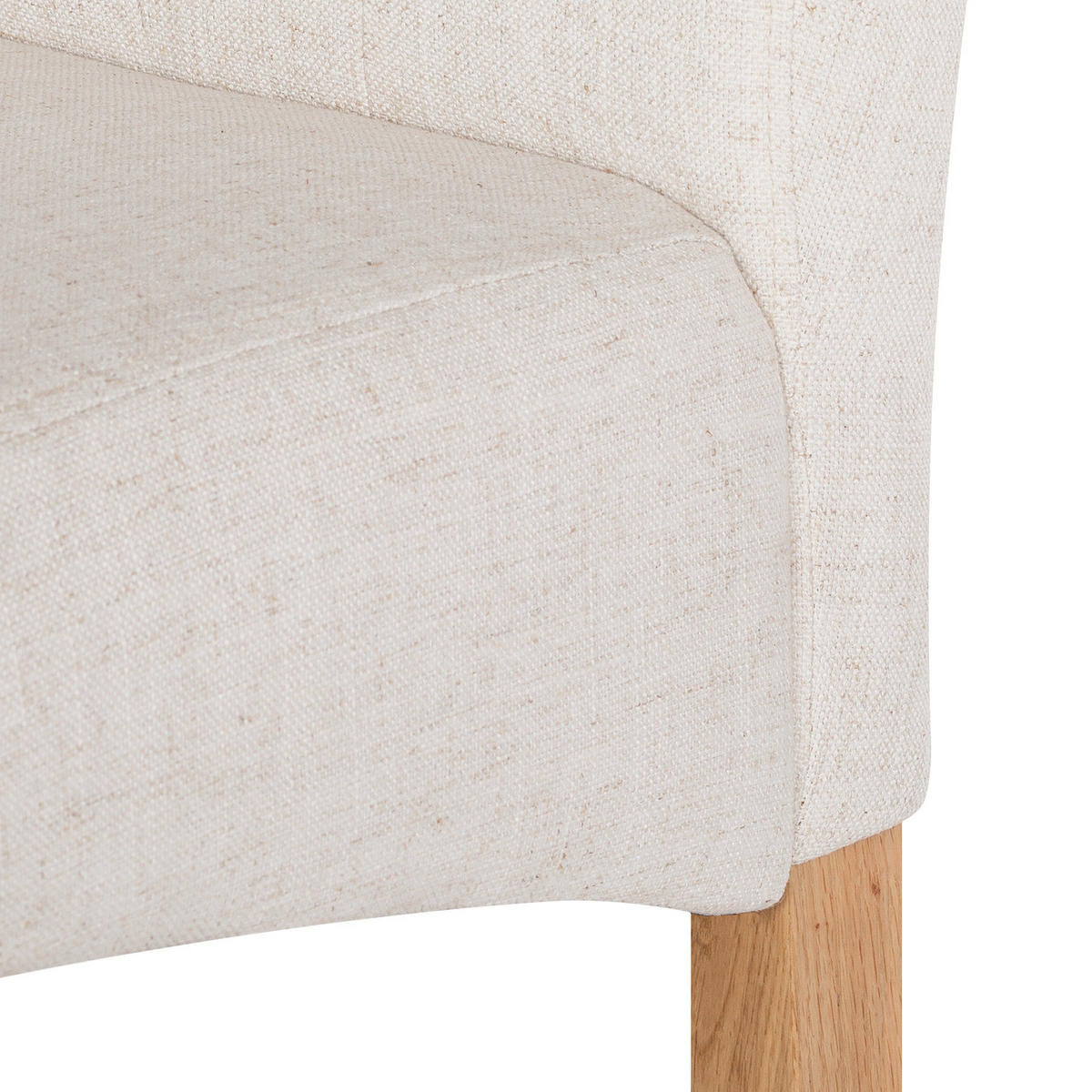 POLSTERSTUHL - Webstoff / Massivholz - Creme, Holz/Textil (45/95/60cm) - home24