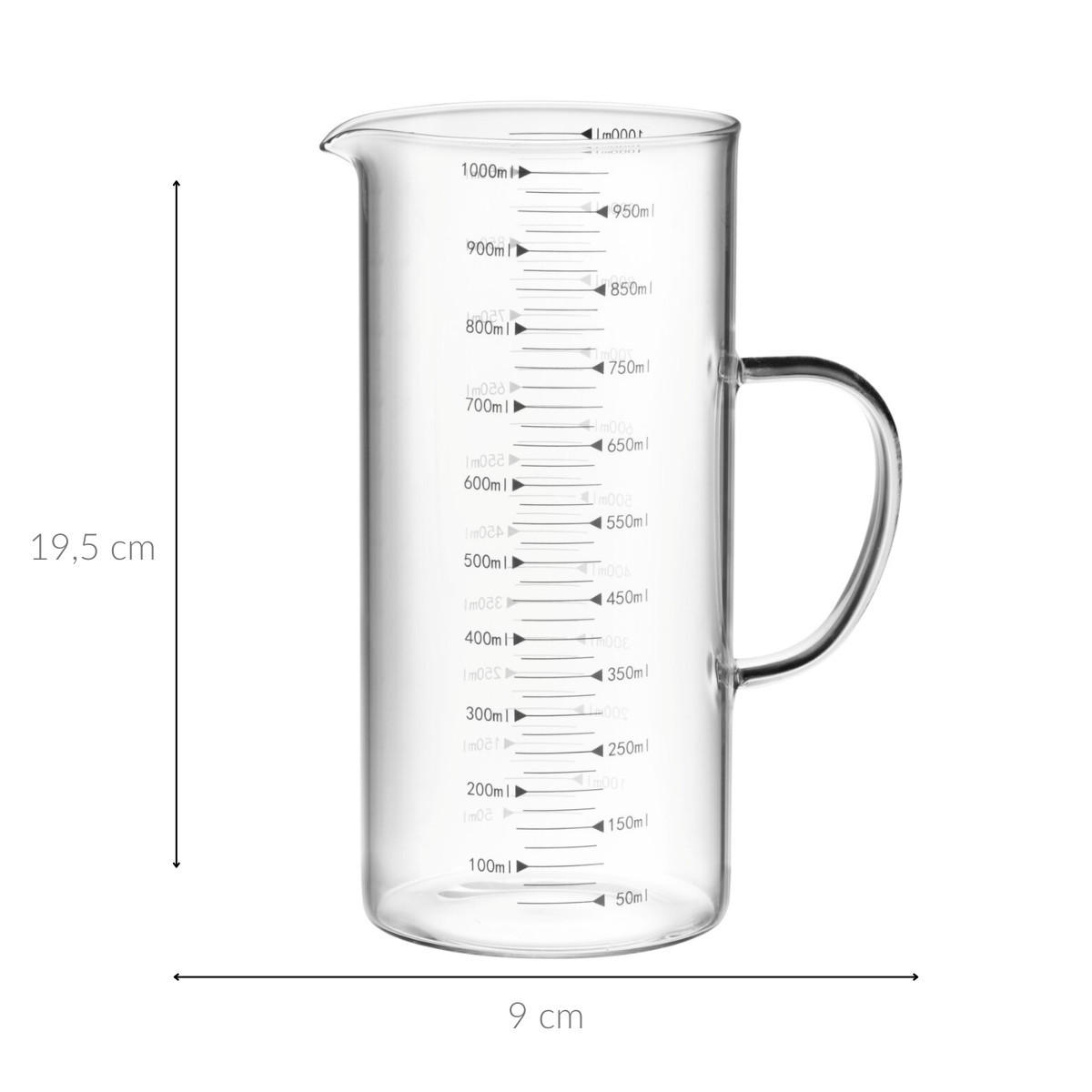 KRUG mit Messbecher 1 l - Transparent, Glas (1L)