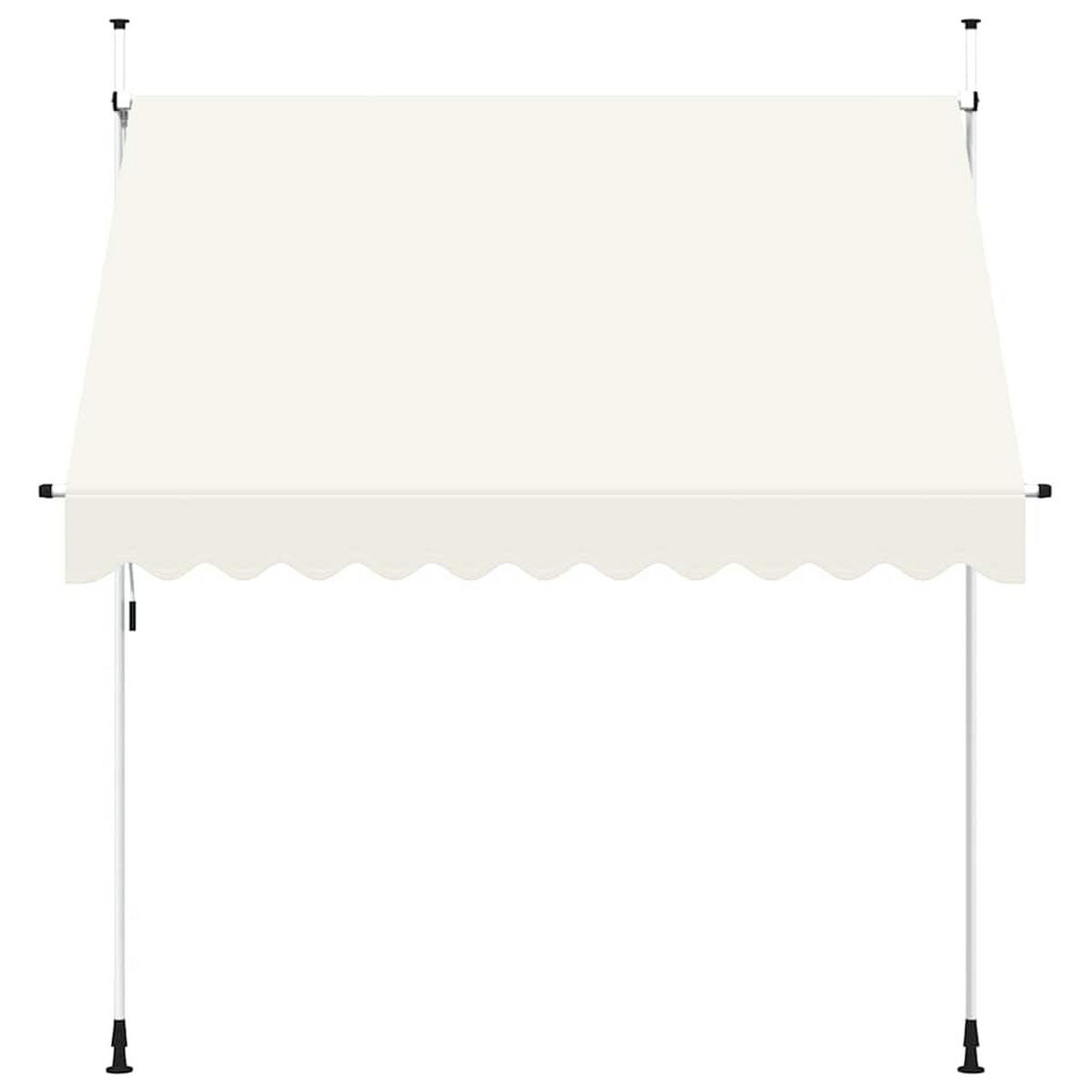 EINZIEHBARE Markise Handbetrieben 250 cm Cremeweiß - Creme, Textil (250/1/1cm) - furnicato