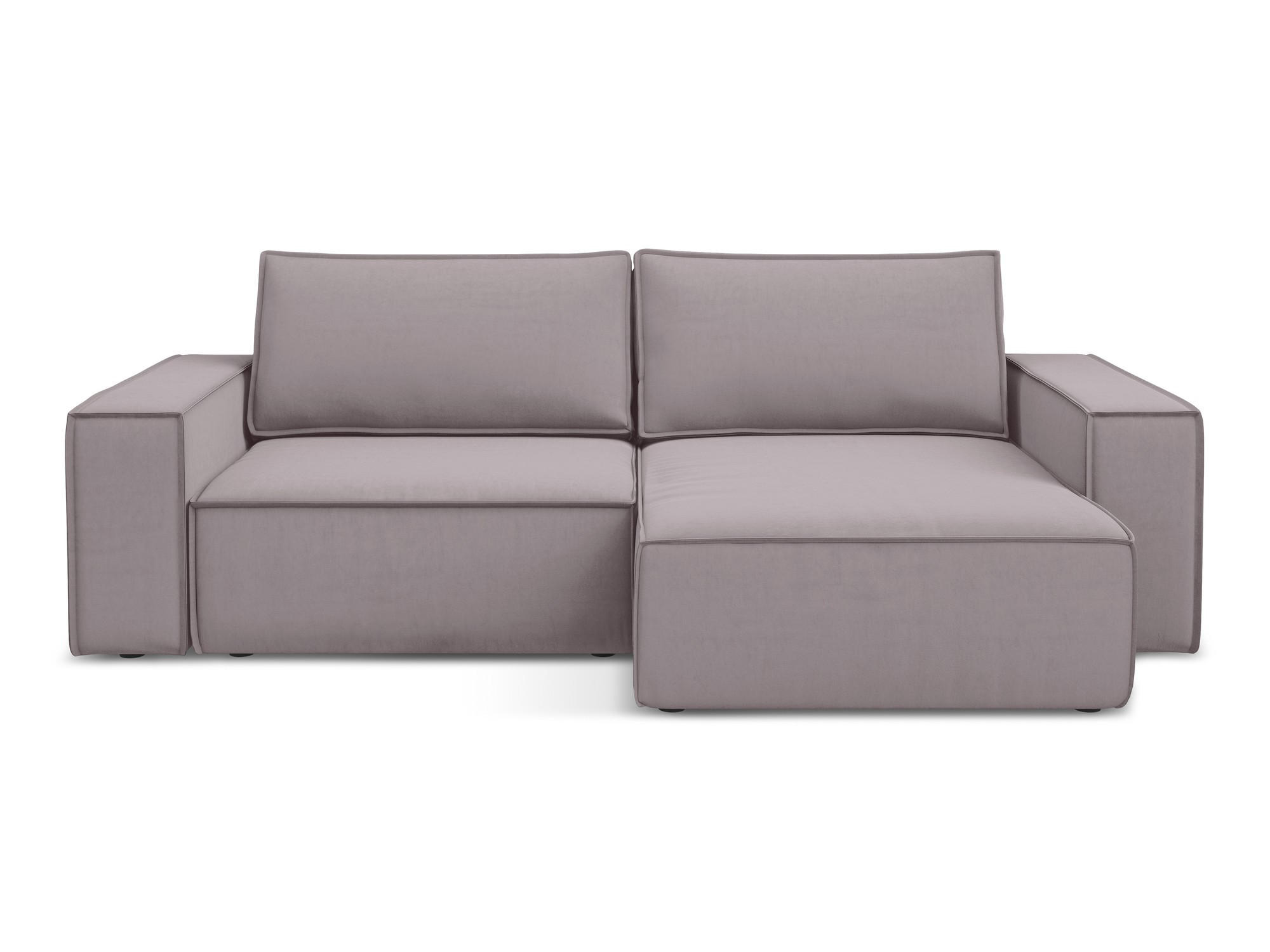 ECKSOFA mit Schlaffunktion Samt Stoff Violett - Lila/Flieder, Kunststoff/Textil (257/148cm) - Makamii