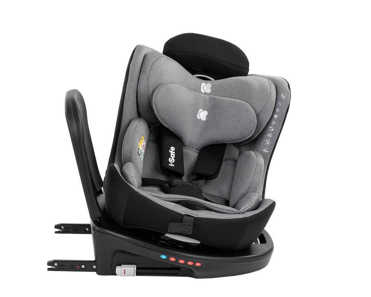 KINDERSITZ i-Safe i-Size hellgrau Isofix, Top-Tether, verstellbar - Hellgrau, Kunststoff (45/55/55cm) - Kikka boo