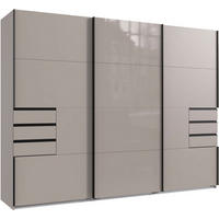 SCHWEBETÜRENSCHRANK Saigon sandgrau Glas 270 / 64 / 208 cm - Grau, Holz/Holzwerkstoff (270/208/64cm) - Wimex