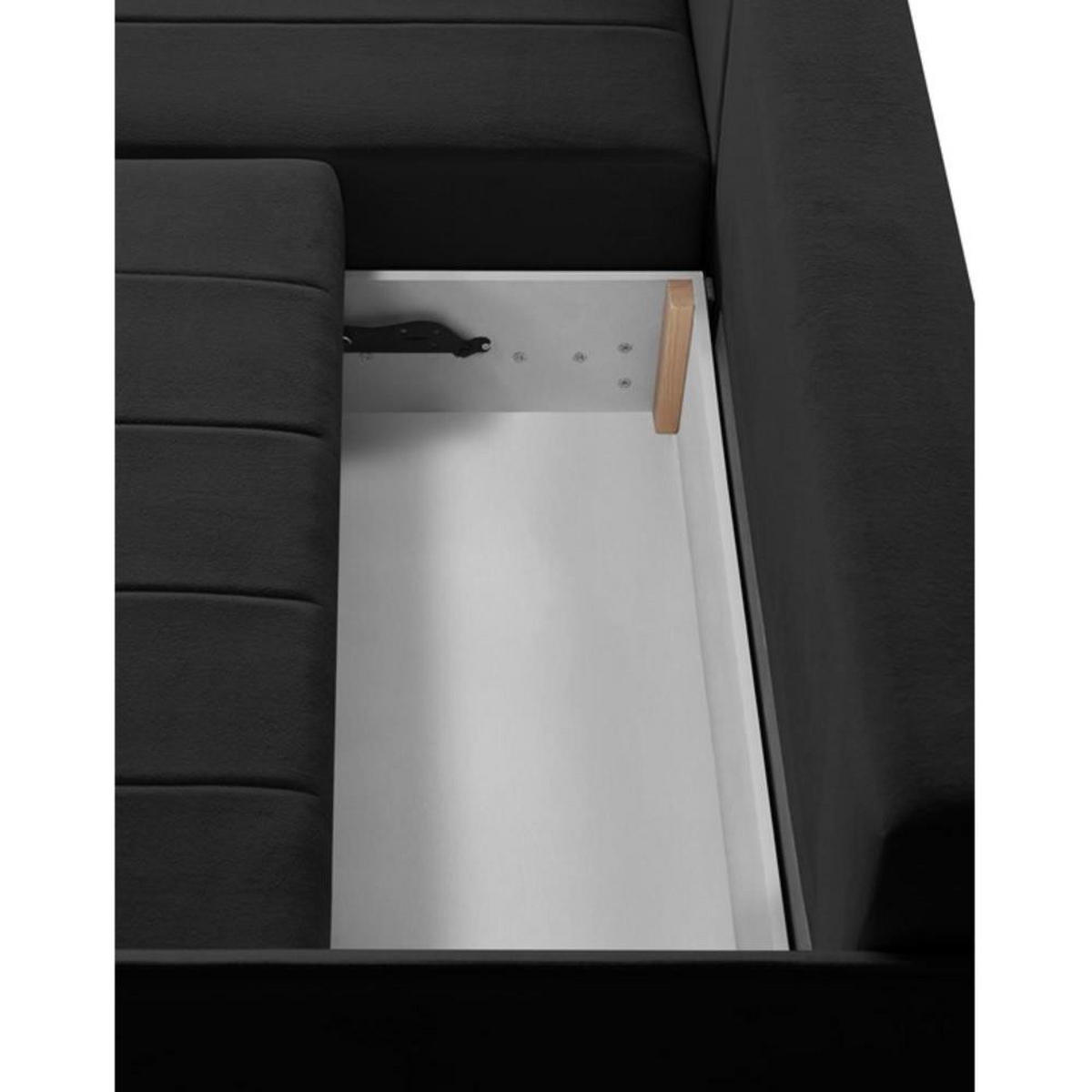 ECKSCHLAFSOFA Capri schwarz - Schwarz, Kunststoff/Textil (223/156cm) - Beautysofa