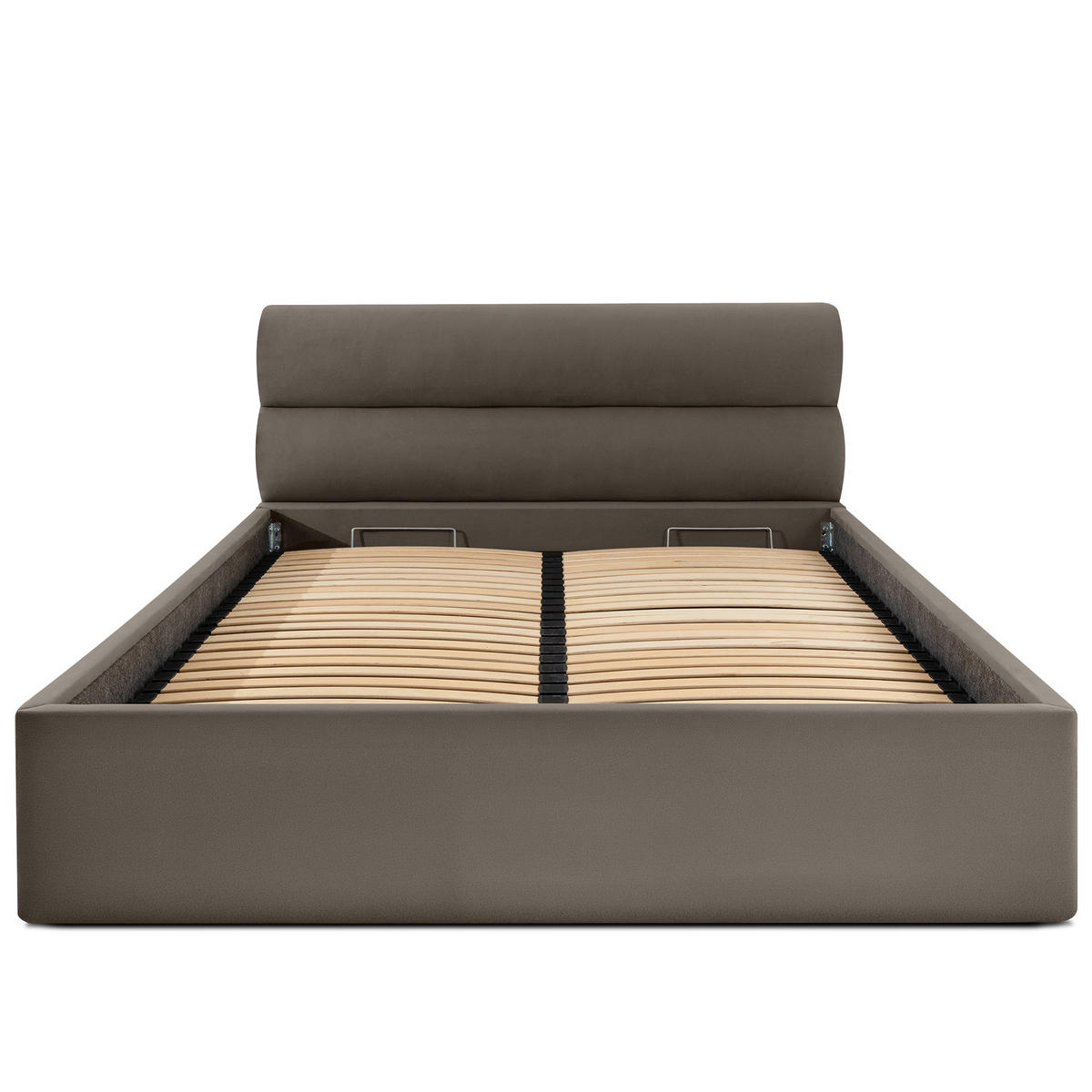 POLSTERBETT LUNEO - Schwarz/Braun, Holz/Holzwerkstoff (162/204cm) - KONSIMO®