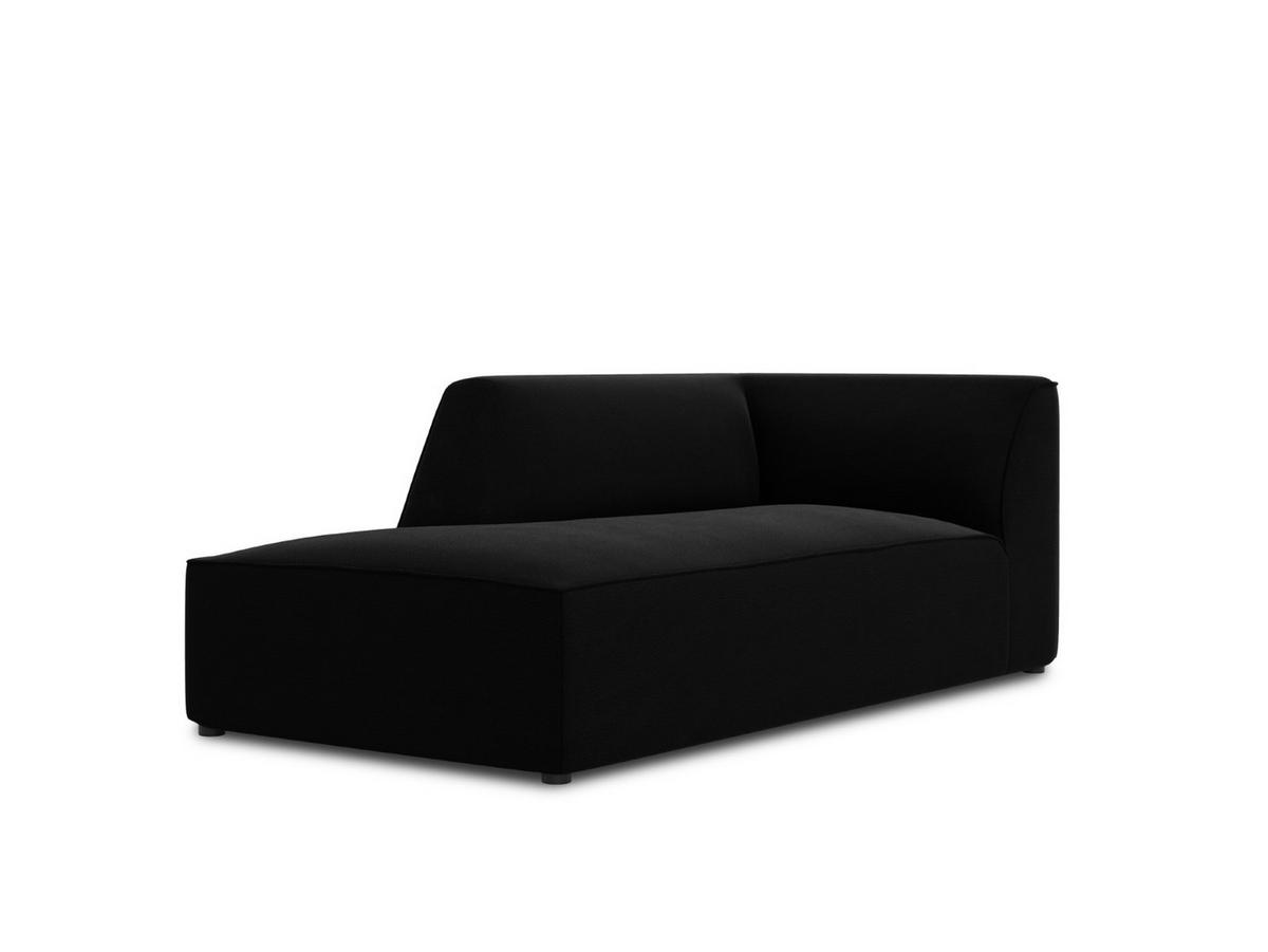 CHAISELONGUE links Ruby aus Samt schwarz - Schwarz, Textil (93/69/180cm) - Micadoni