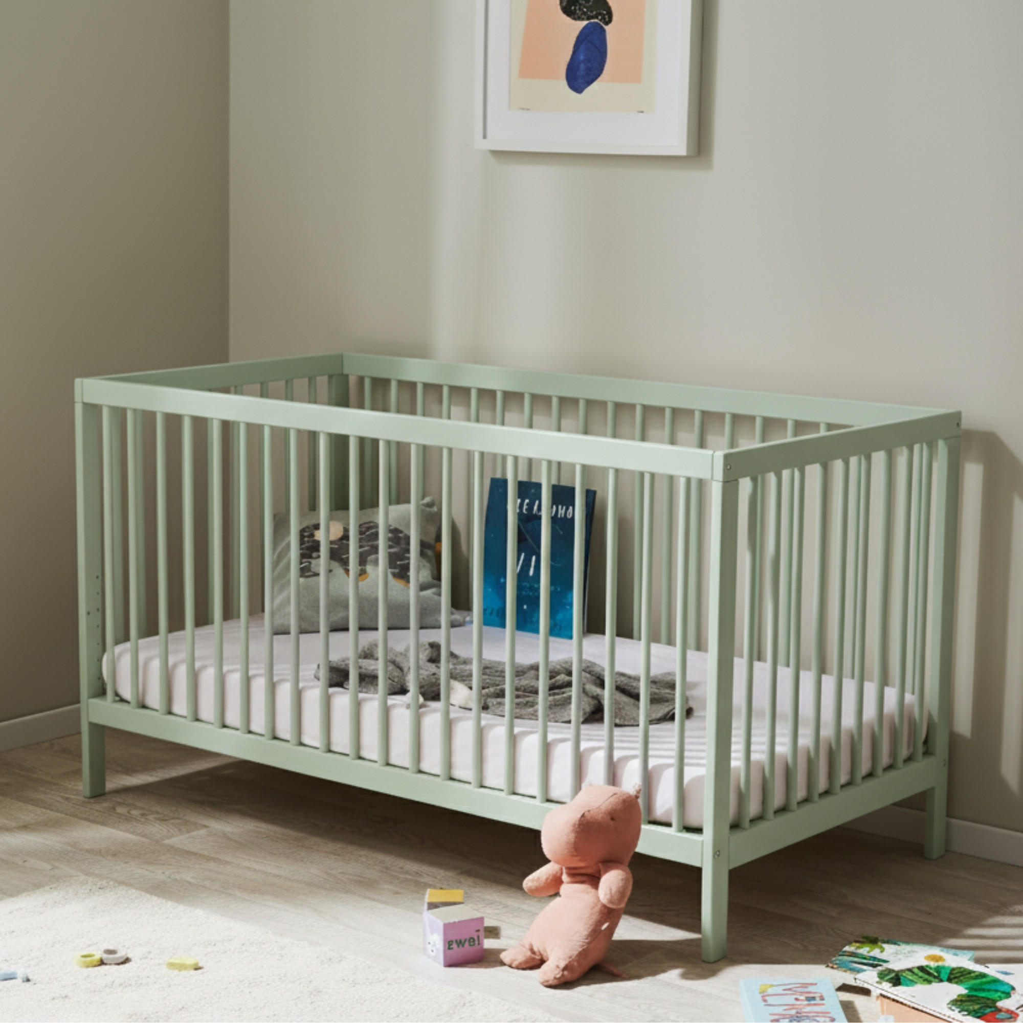 BABYBETT 60x120 cm in Grün - Grün, Holz (60/120cm) - Kids Collective