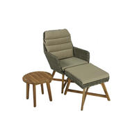 GARTENSTUHL Tokio mit Beistelltisch Braun Gartenstuhl-Set - Braun, Holz (65/95/85cm) - DELUKE