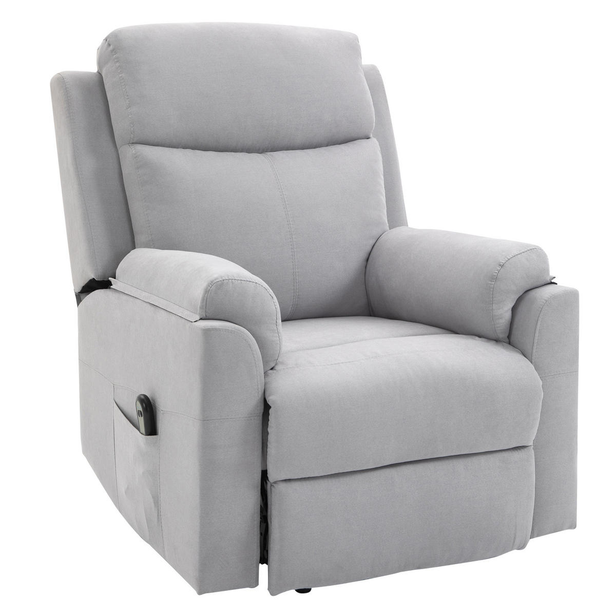 FERNSEHSESSEL DE-06349 Mit Aufstehilfe, elektrisch, 160° neigbar, Taschenfederkern Hellgrau - Hellgrau, Metall (89/102/83cm) - ComfortXL
