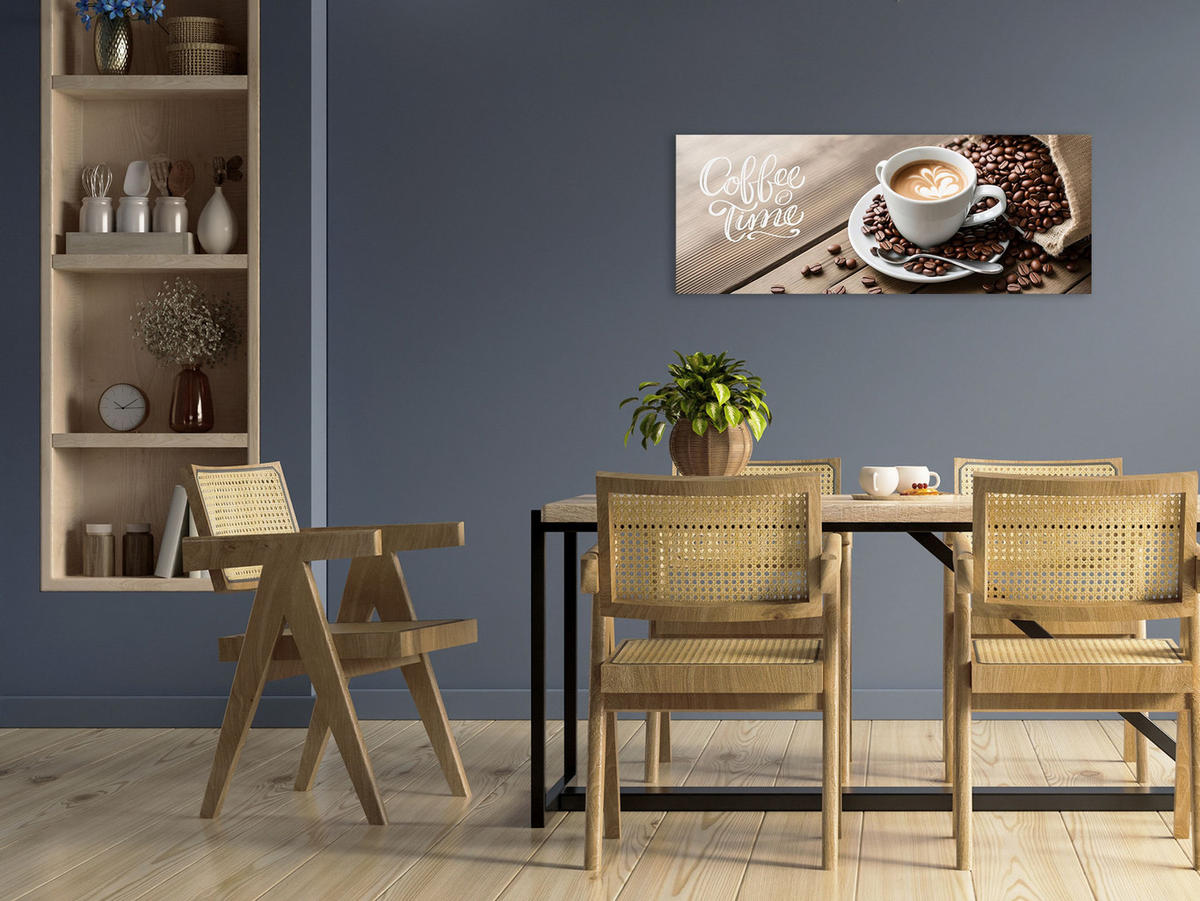 GLASBILD 80x30 cm Küche Kaffee beige - Beige, Glas (80/30cm) - artissimo