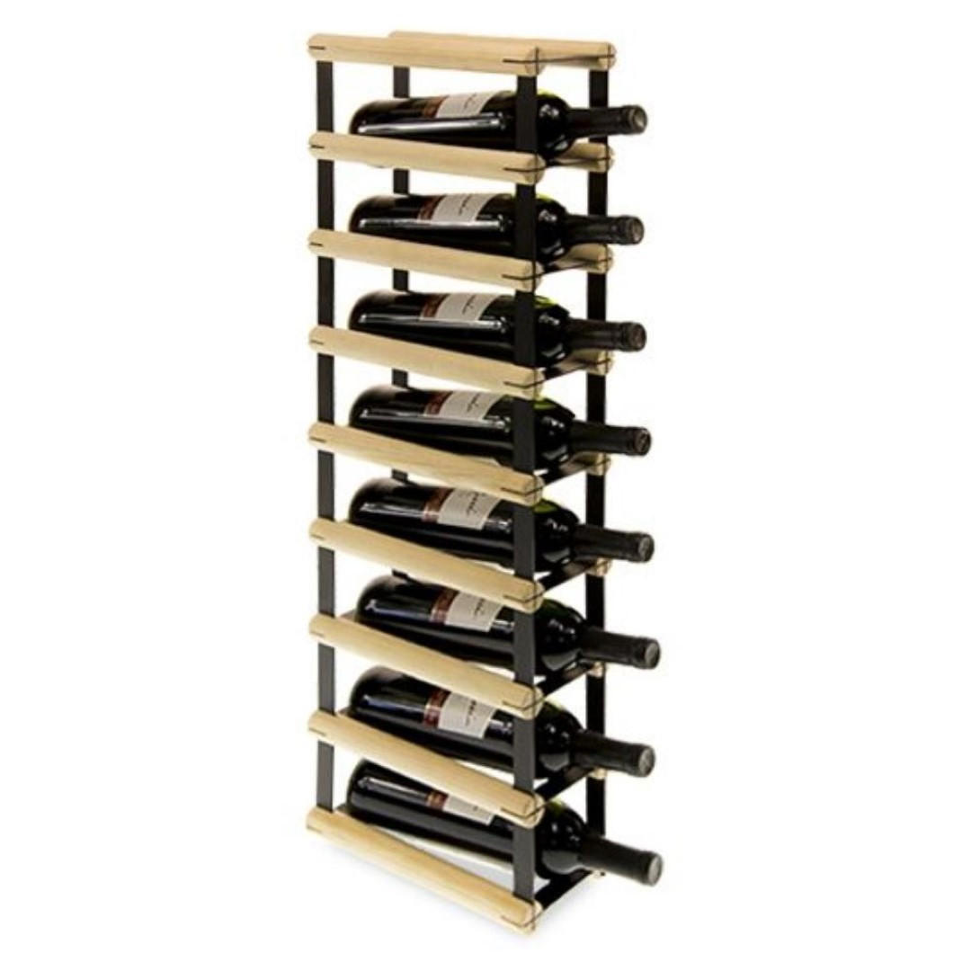WEINREGAL Vinotega Mod Metal 82,5x12,5x24,5 cm 1x8 Flaschen Massives Kiefernholz Natur - Naturfarben, Holz (12.5/82.5/24.5cm) - PROREGAL