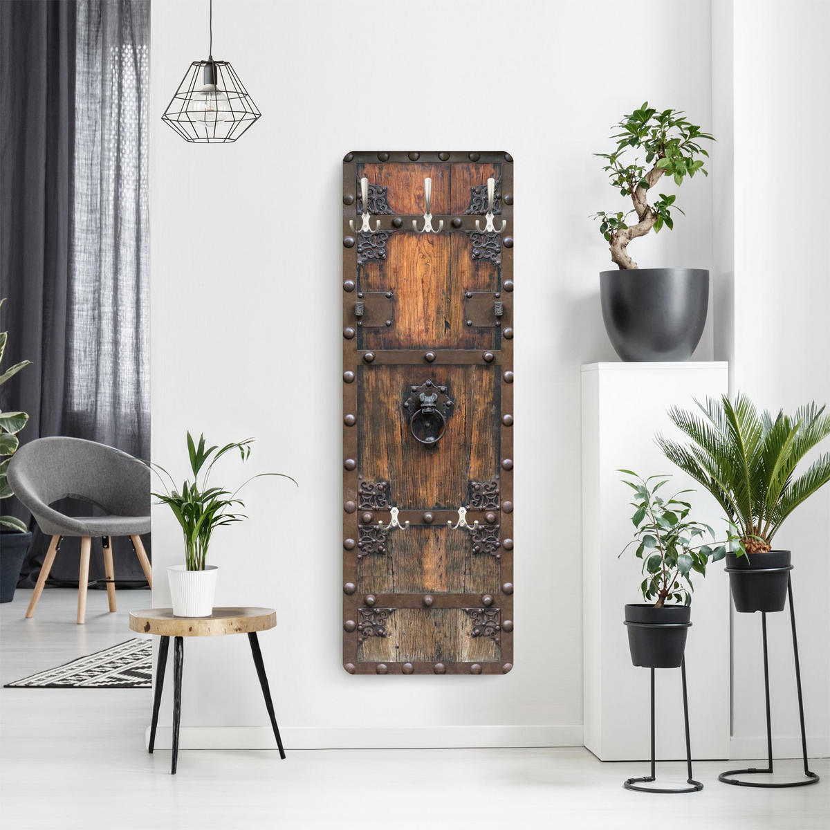 WANDGARDEROBE - Historische Holztür 34/105 cm - Braun, Holzwerkstoff (34/105/1.6cm) - Bilderwelten
