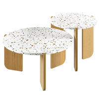 COUCHTISCH 2er Set modular Beistelltisch - Weiß, Holz (70/70/35cm) - Kaket