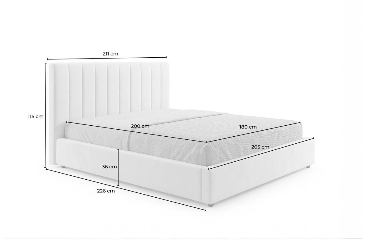 POLSTERBETT CATTURA Cremeweiß Velvet - Creme/Weiß, Textil (180/200cm) - KAWOLA