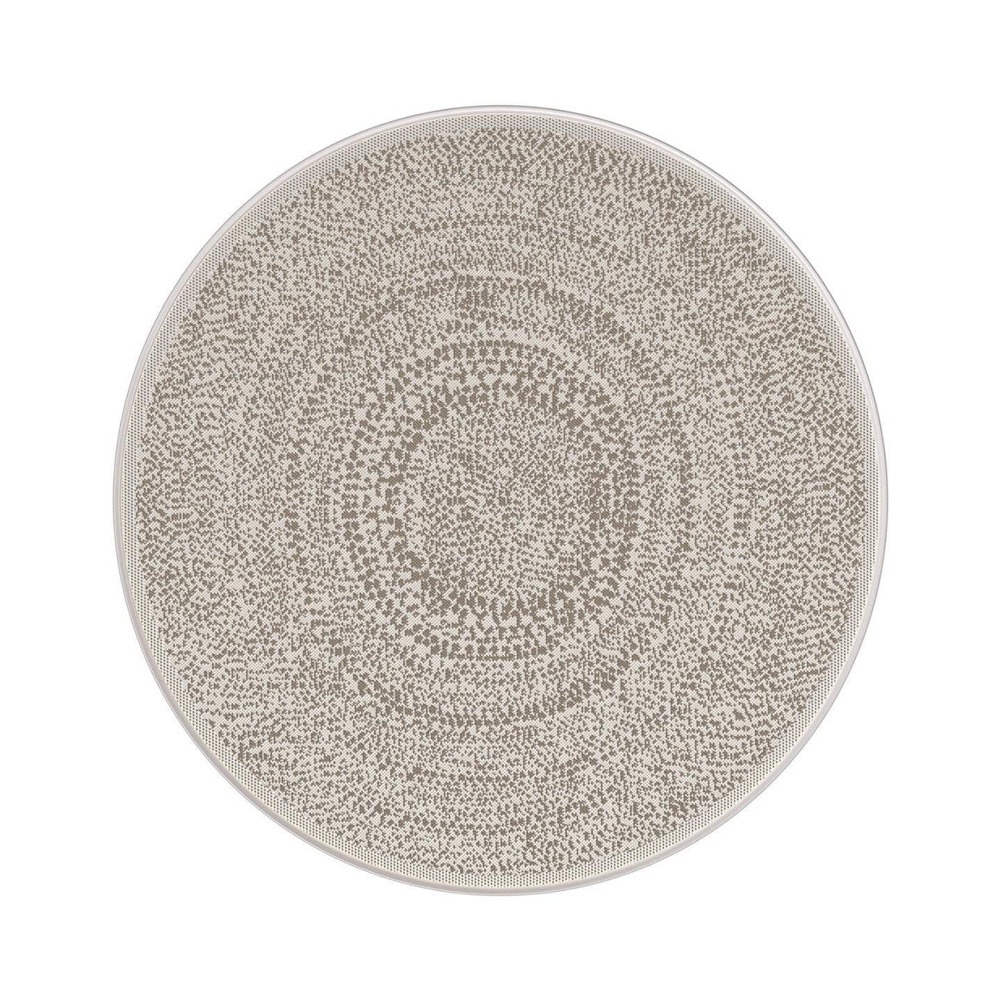 TEPPICH rund für Innen und Außen Ethno-Stil beige - Beige, Textil (120/120cm) - AFK Living