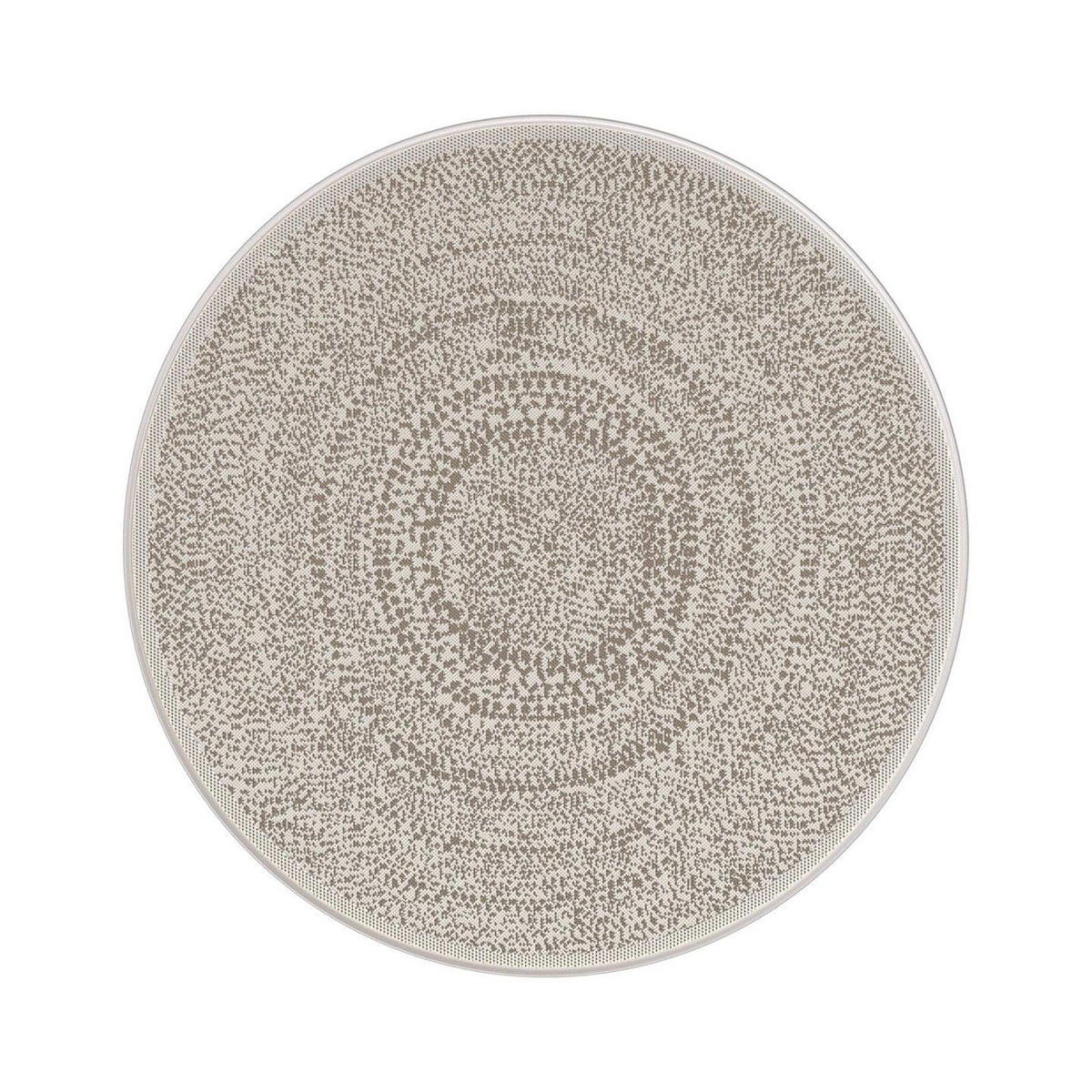 TEPPICH rund für Innen und Außen Ethno-Stil beige - Beige, Textil (120/120cm) - AFK Living