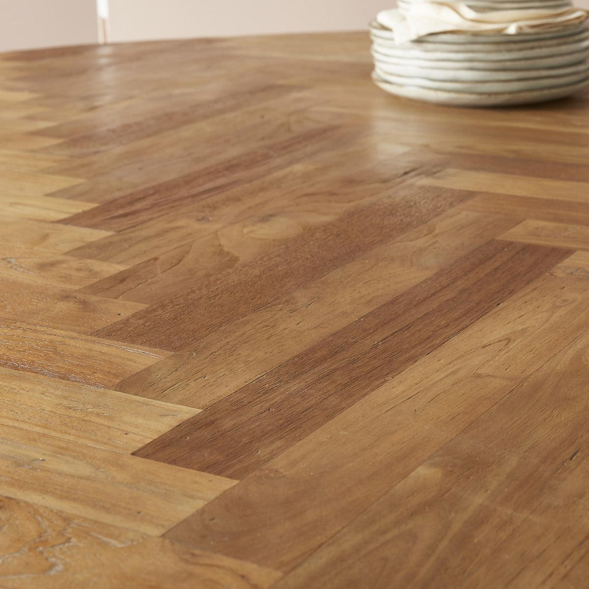 MASSIVHOLZTISCH L220 cm – BERNARD - Eichefarben, Holzwerkstoff (104/104/76cm) - Signature