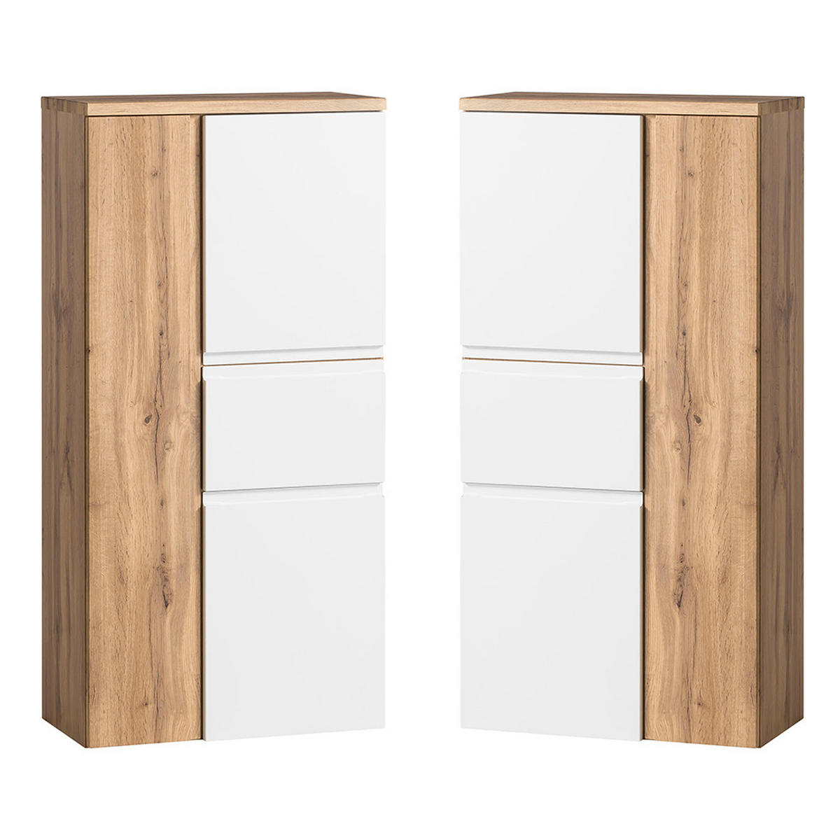 BADMÖBEL-SET 5-TLG. Vasto-03 - Weiß, Holzwerkstoff (265/200/47cm) - Lomado