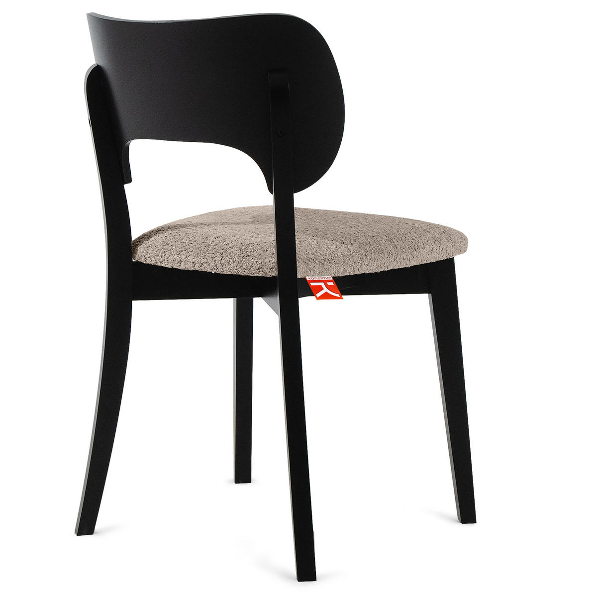 HOLZSTUHL LYCO Esstischstühl 2-er Set, Bouclé - Beige/Schwarz, Holz/Textil (47/80.5/45cm) - KONSIMO®