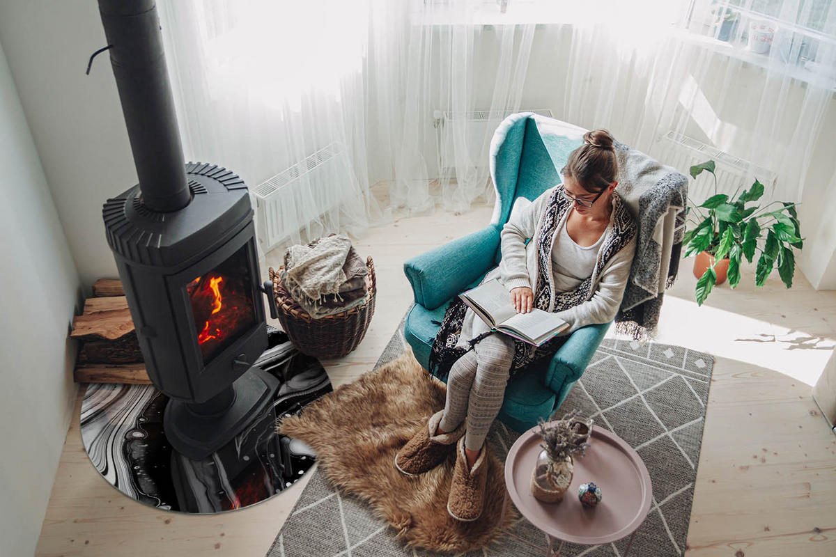 GLASPLATTE für Kamin Ø 70 cm - Multicolor, Glas (70/70/0.4cm) - TULUP