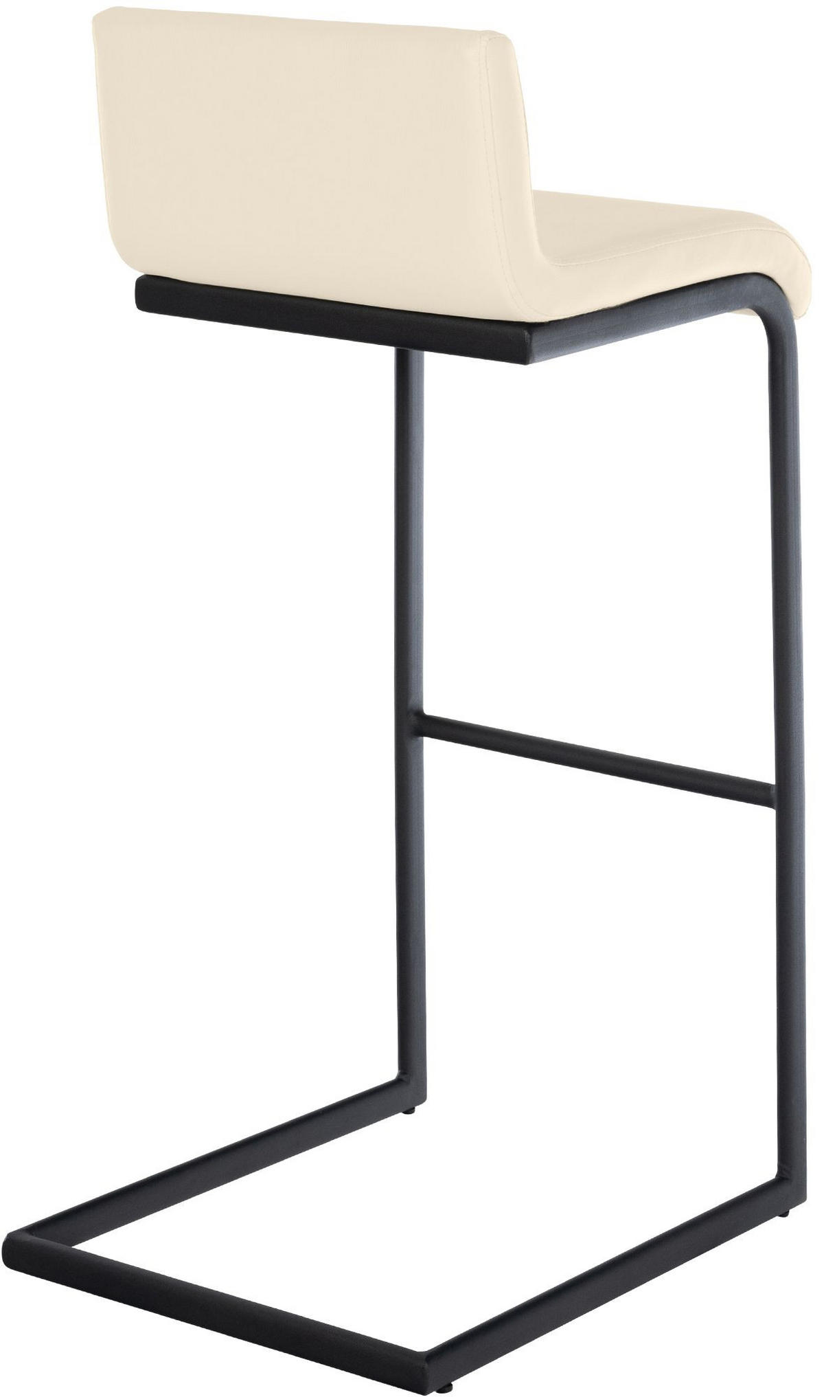BARHOCKER 2 Lederlook Creme - Creme/Schwarz, Textil/Metall (40/96/50cm) - CLP