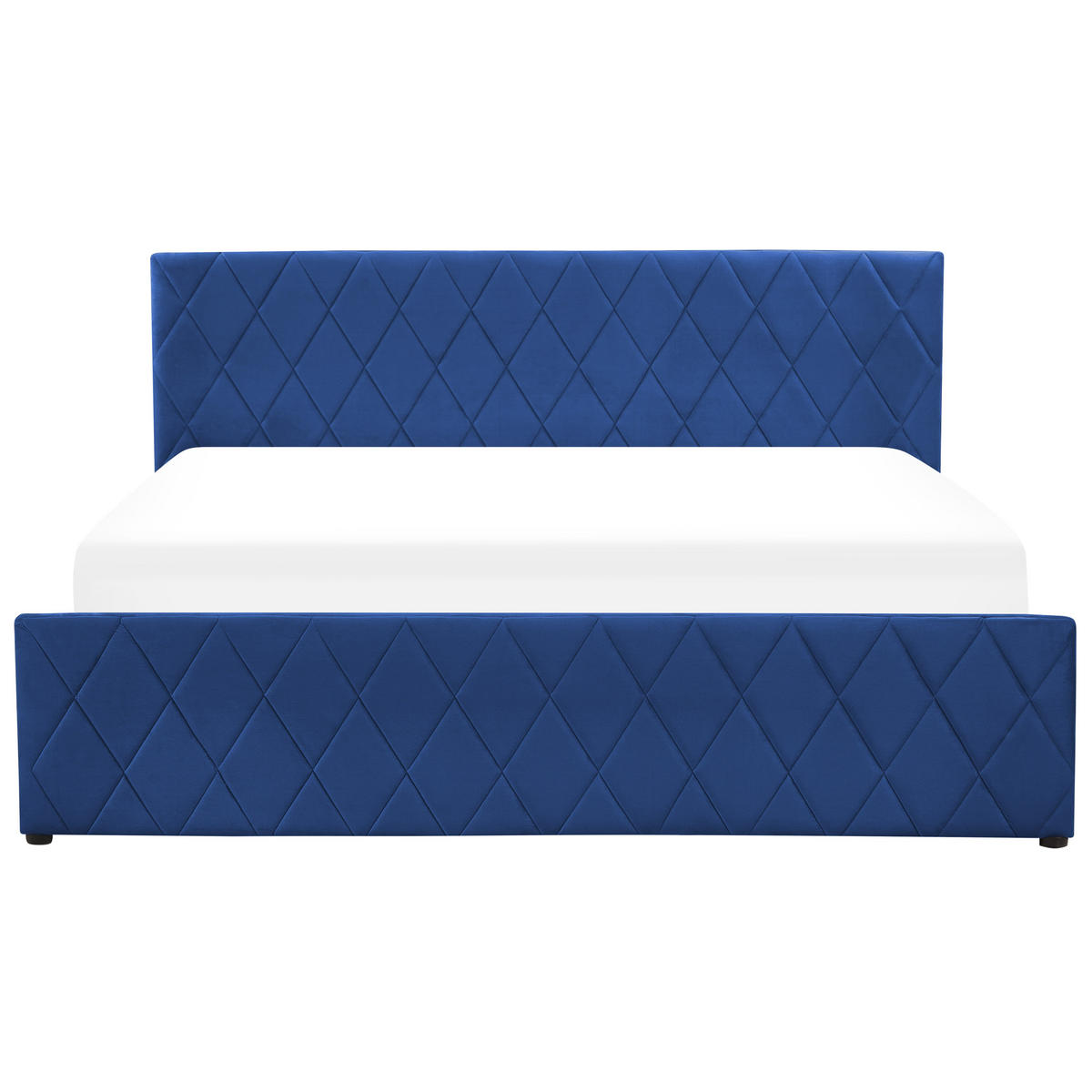 BETT mit Stauraum 180/200 cm Marineblau Rochefort - Blau, Textil (180/200cm) - Beliani